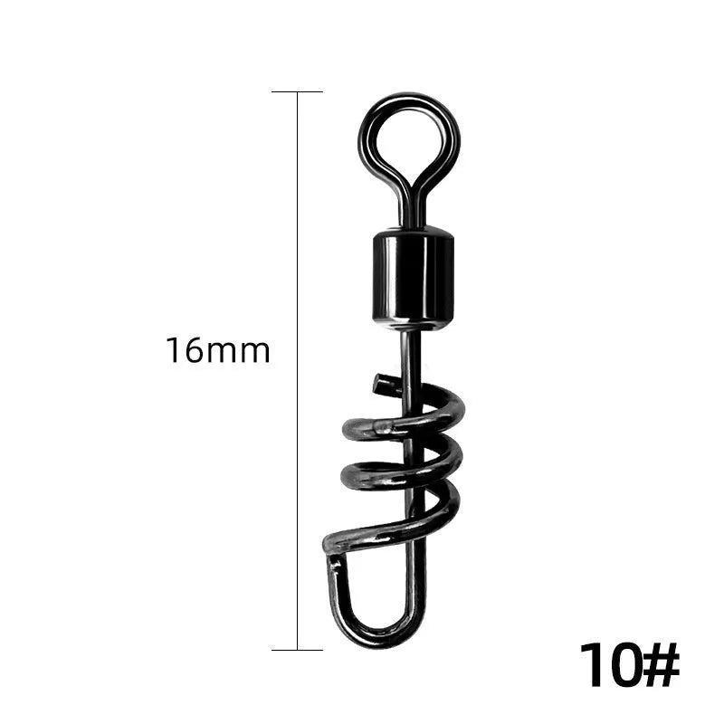 Stainless steel fishing swivel connector with 8-shaped ring design on fishing line