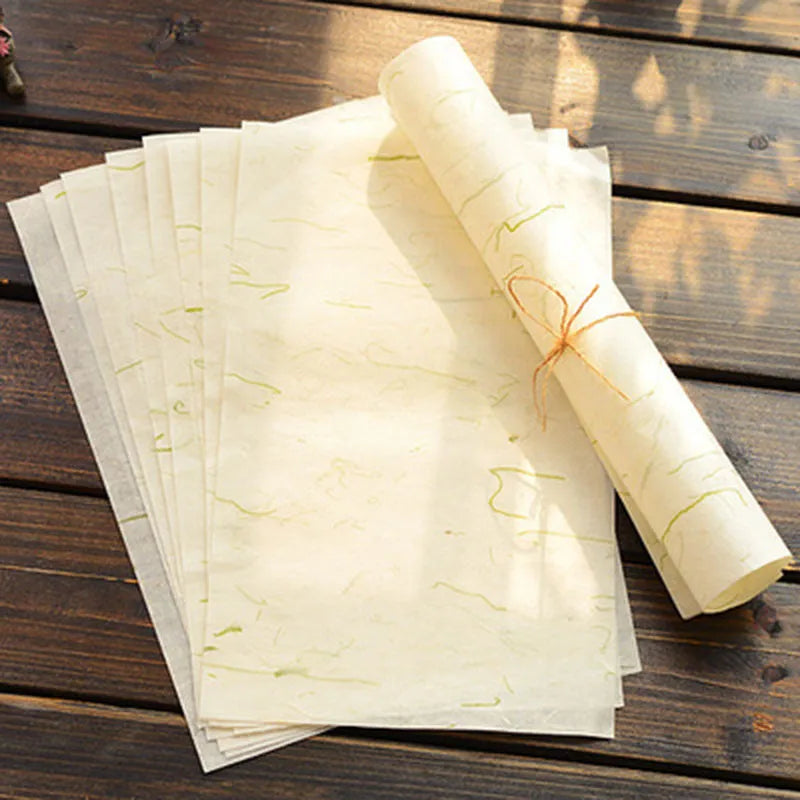 Traditional Chinese painting paper set with floral patterns in four colour variations