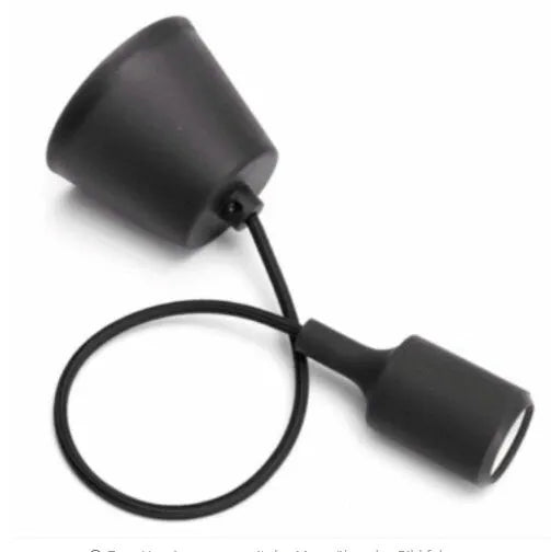 Silicone pendant lamp holder adaptor with 50cm cable for E26/E27 bulbs in multiple colours