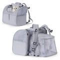 Expandable breathable outdoor cat backpack in gray Oxford fabric with 55L capacity