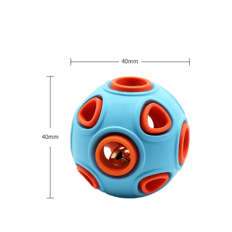 Luminous sounding dog toy ball in rubber with light and sound features, available in multiple colours and sizes for dogs.