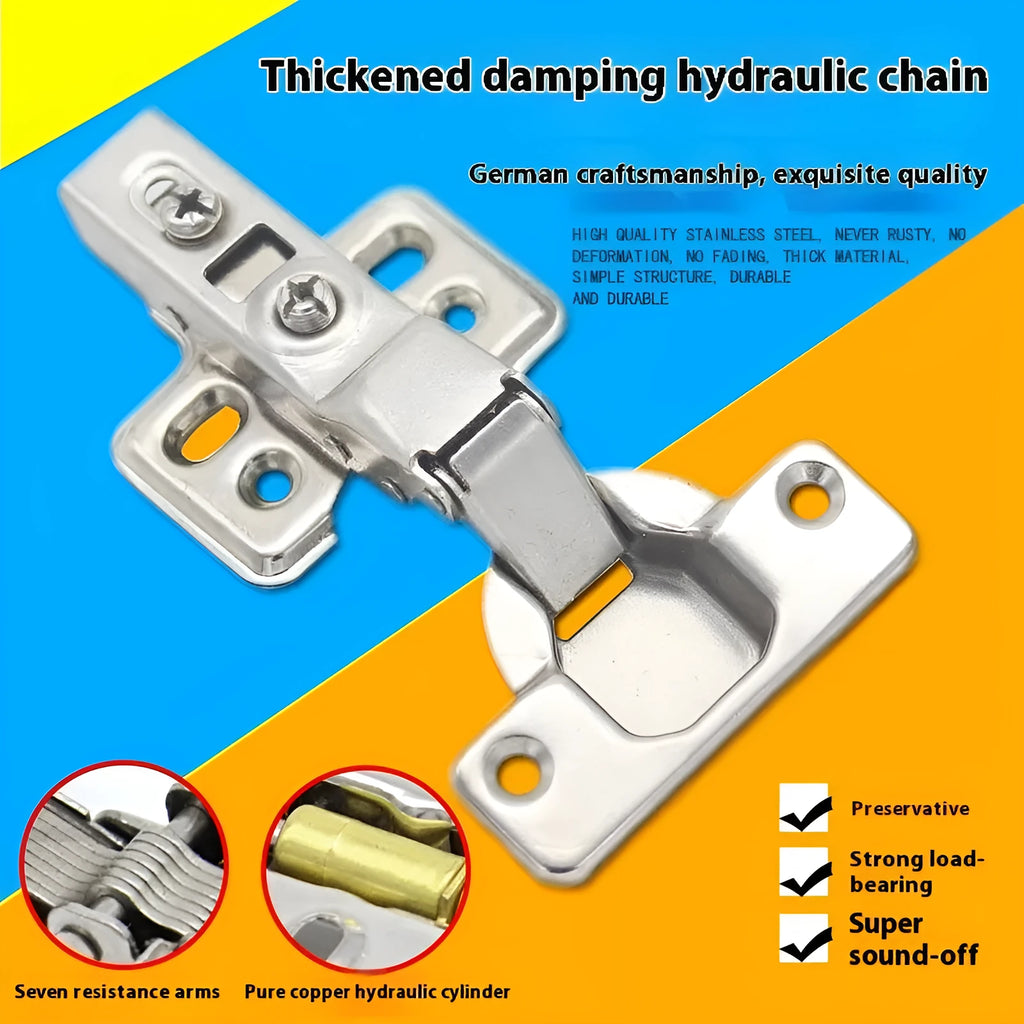 Nickel-plated hydraulic damping hinge for cabinets in straight, middle, and large bend types