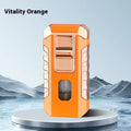 Metal three-fire straight blue flame cigar lighter in black with wind-resistant design