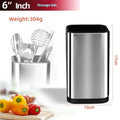 Black and white kitchen tool holder with removable bucket for knife and cutlery storage