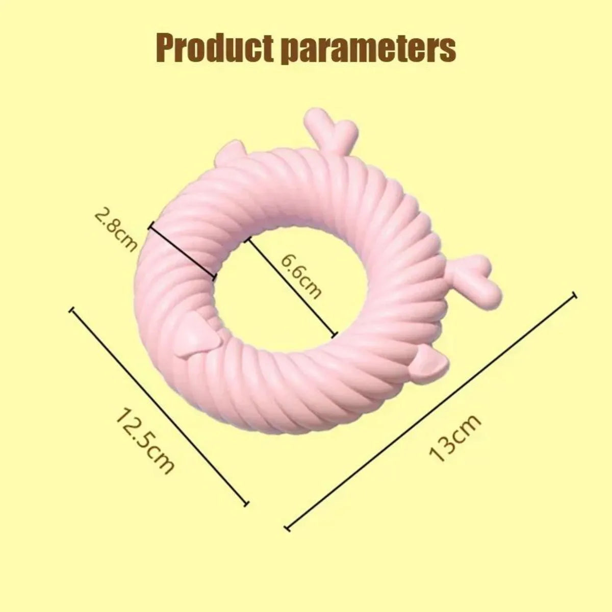 Deer-shaped dog chew toy in light blue with spiral groove teeth cleaning design