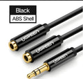 20cm audio cable with 3.5mm gold connectors in black, grey or white colours