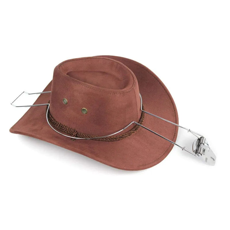 Brown car-shaped metal wall hook with a chrome interior for hanging hats and coats.