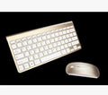 2.4G wireless keyboard and mouse combo set in gold with slim design for laptop, Mac, PC, smart TV, PS4