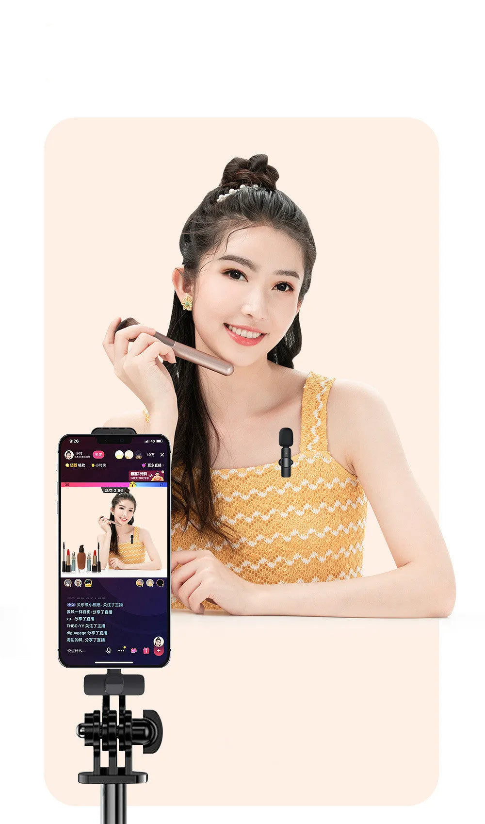 Wireless lavalier noise reduction microphone with 2.4GHz Bluetooth and rechargeable battery