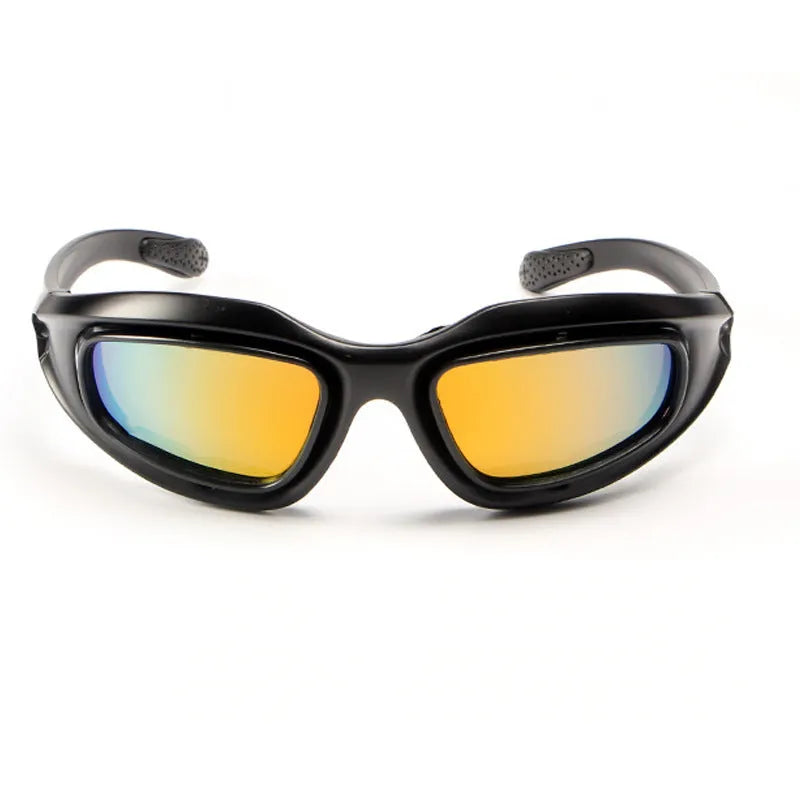 Tactical polarized sunglasses for cycling with full rim sports frame and dustproof protection