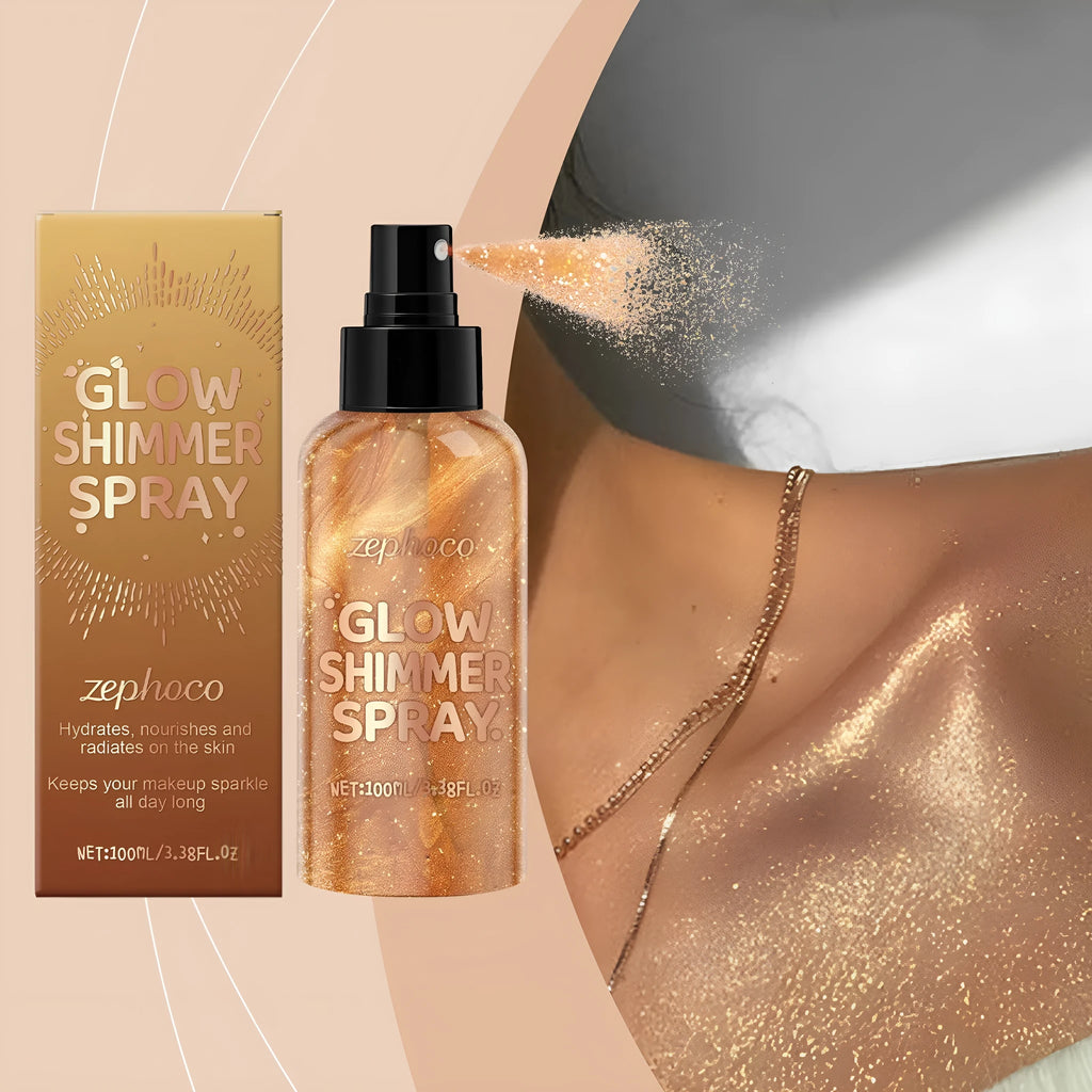 100ml Shiny Body Spray bottle with mica for cosmetic skin shimmer