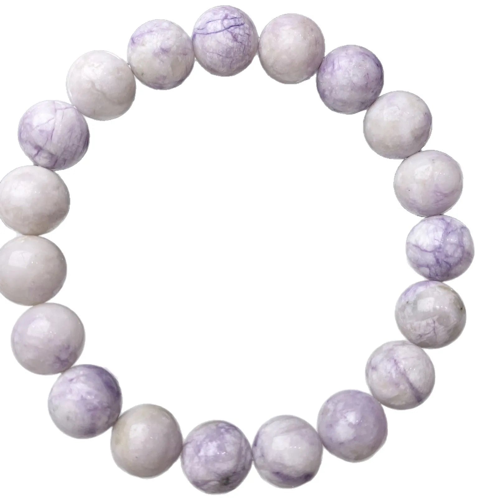 Women's natural purple turquoise bracelet showing different bead size options.