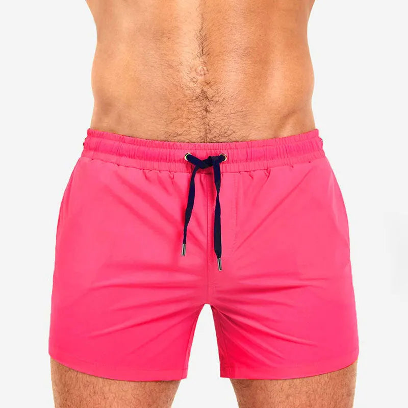 Men's mesh-lined swimming shorts in polyester fabric for sports and fitness