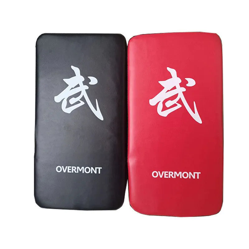 Red martial arts boxing kick target pad for training with hand-sewn construction