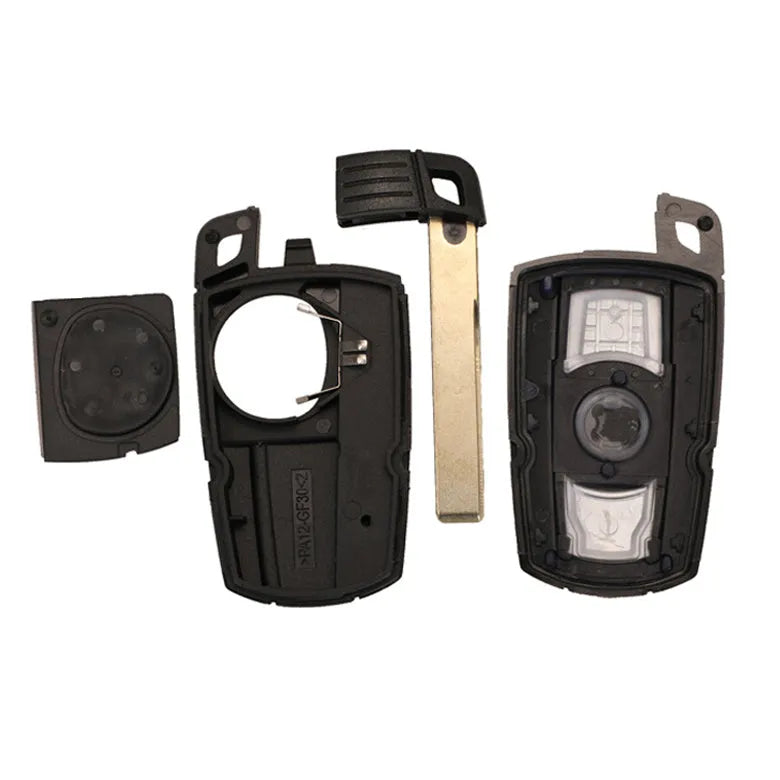BMW HU92 model semi-intelligent three-button remote car key fob replacement blank.
