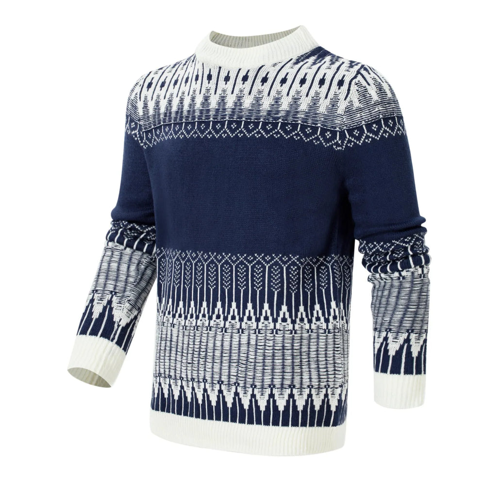 Men's knitted long-sleeved pullover sweater for autumn and winter wear