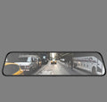 Black 12-inch touchscreen dashboard camera with voice control for car rear view monitoring