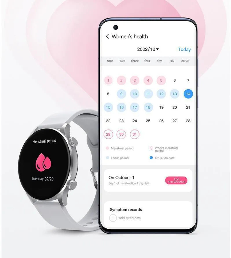 Black and white Bluetooth smartwatch on wrist showing heart rate and call functions on AMOLED display.