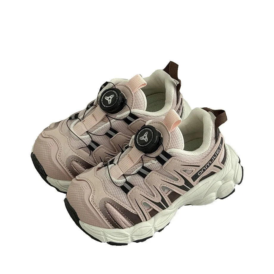Solid-colour casual shoes with PU leather mesh upper in beige, shown from the side.