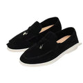 Lightweight unisex slip-on loafers with a round toe, rubber sole, and PU upper in a high-top design.