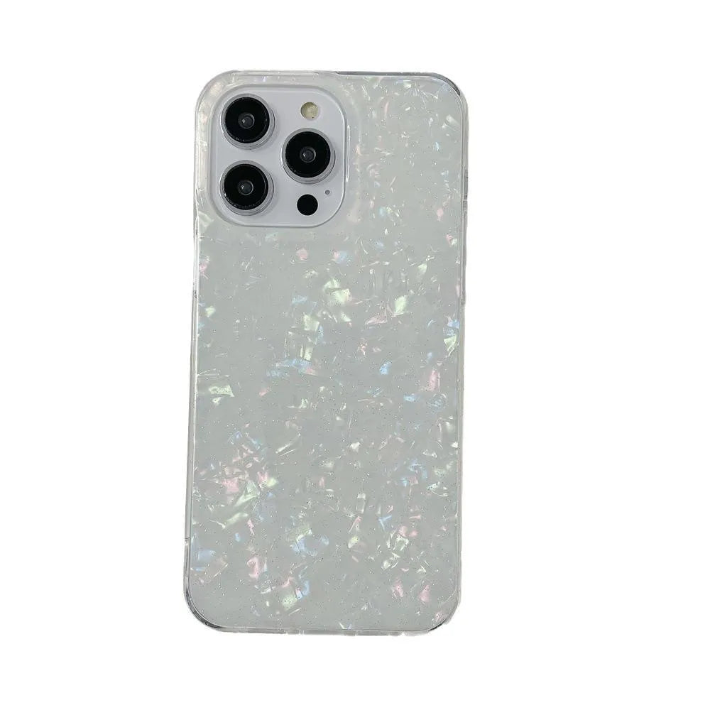 Transparent magnetic TPU phone case for iPhone 15 Pro with flash-colour shell