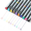 Ten 0.38mm hook line technical drawing pens for architecture and design, 15.8 cm long.