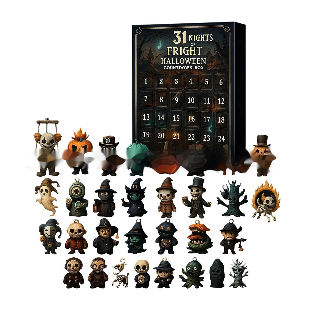 31 Night Scare Halloween Countdown Box blind box with resin horror dolls