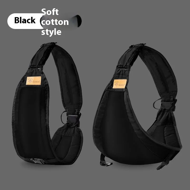Cloth baby waist stool carrier for newborns and toddlers, shown in one of four colour options: black, green, gray, or pink.