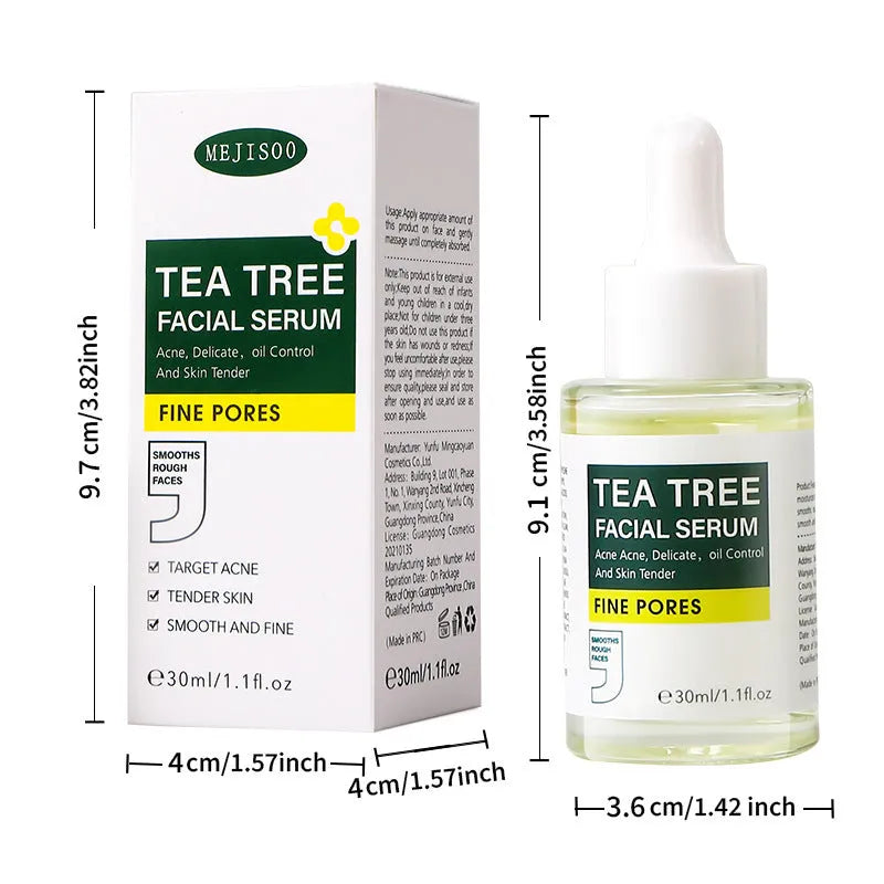 Tea Tree Facial Serum 30ml bottle nourishing moisturising facial liquid for all skin types