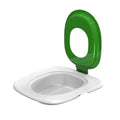 Fifth generation cat toilet trainer in grey, green, and blue colour options, made from ABS plastic.