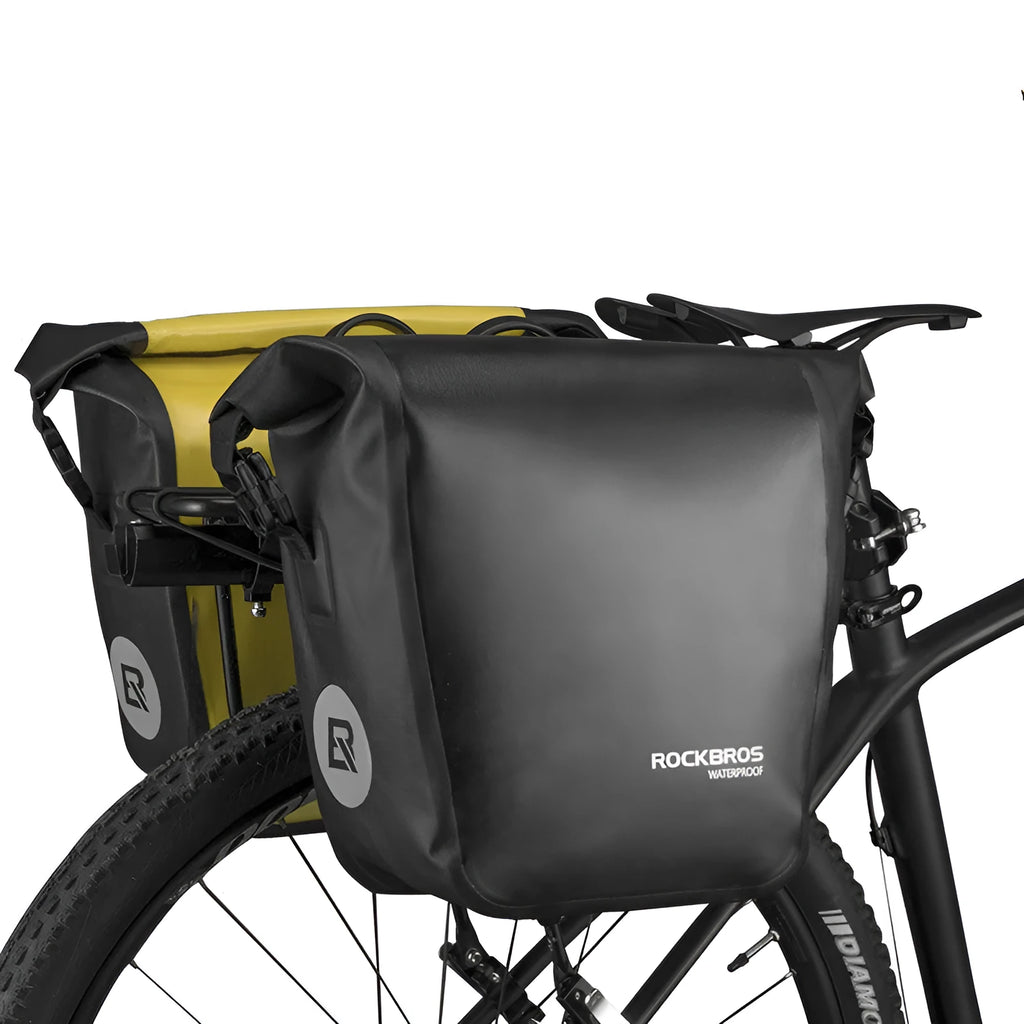 Bicycle waterproof bag made from nylon cloth and waterproof fabric in black colour for cycling storage