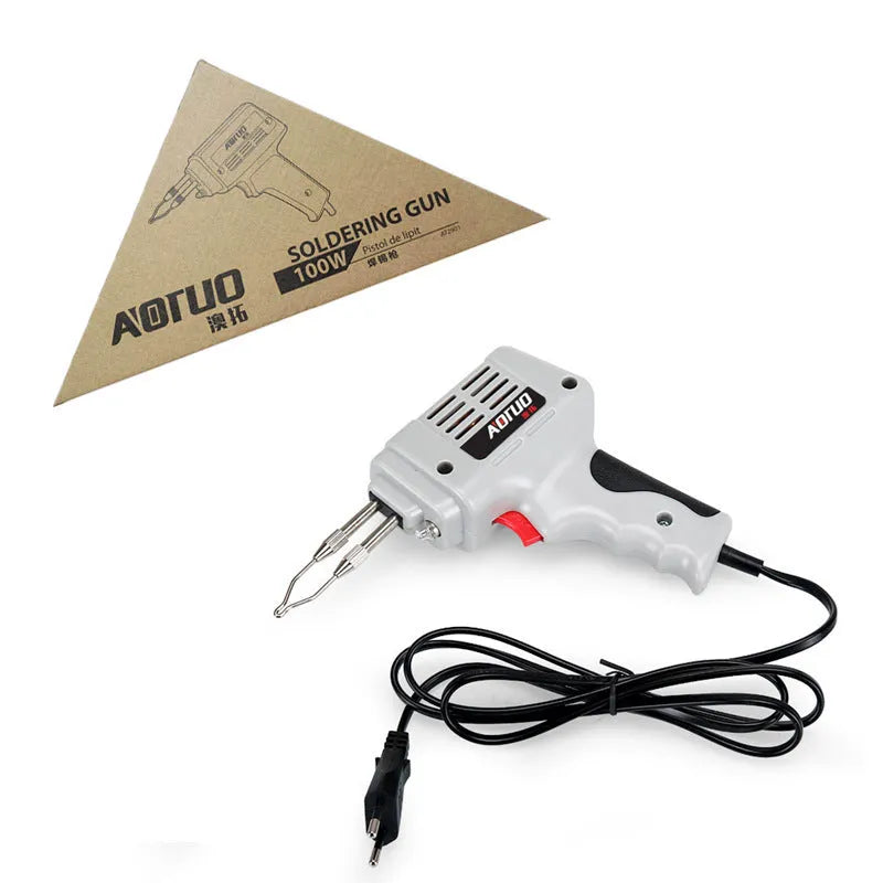 100W internal thermal handheld soldering gun with iron head and simple toolbox set