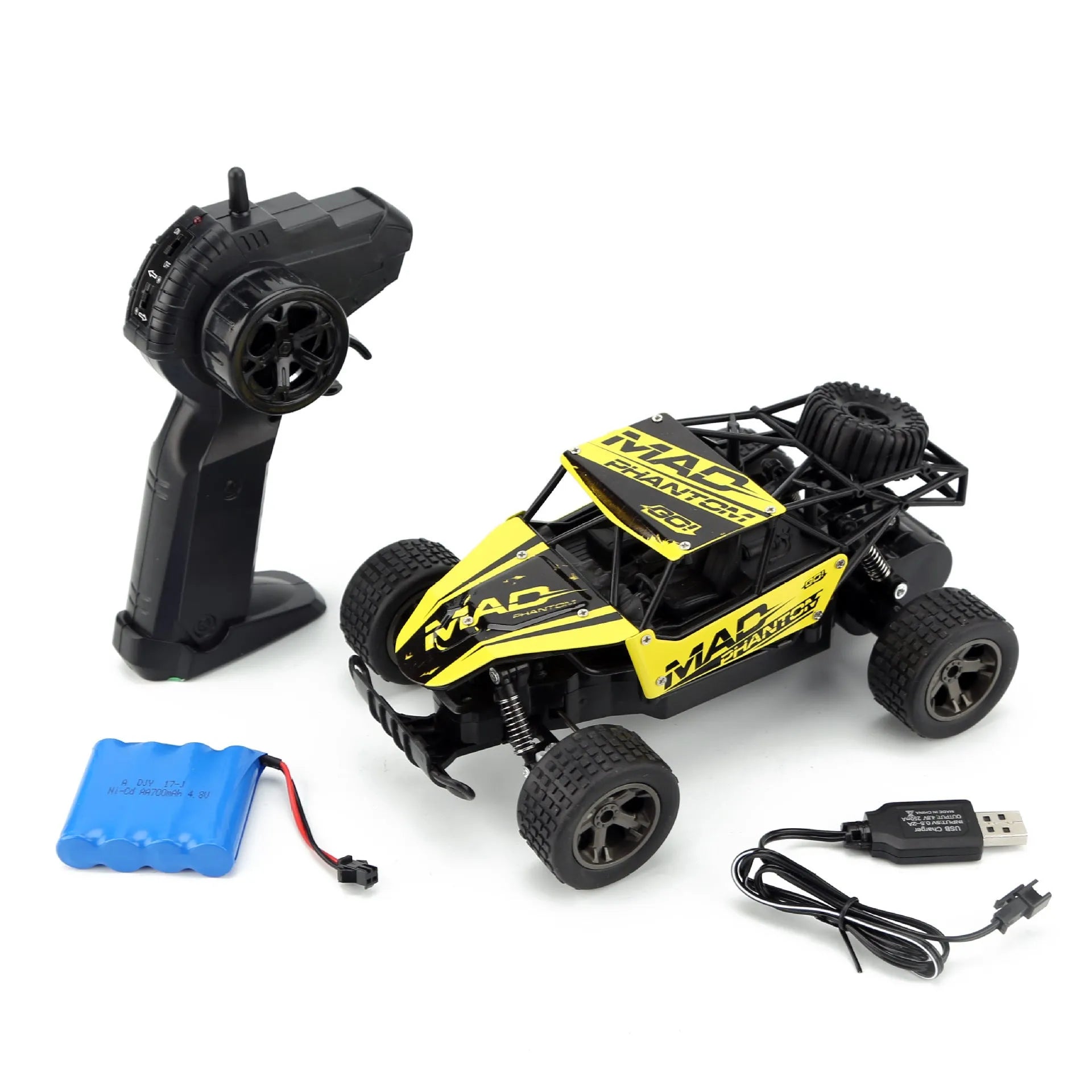 Blue 1:18 scale remote control off-road drift car with 2.4G transmitter