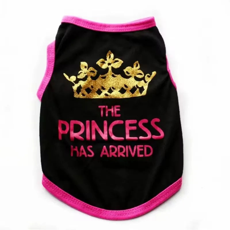 Lightweight cotton dog vest for puppies in a choice of six colours including blue and pink, shown on a small dog.