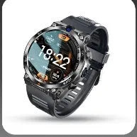 Sports smartwatch with dual cameras on a wrist, showing TFT touch screen display.