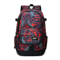 Classic nylon large backpack shown in blue and red colour options.