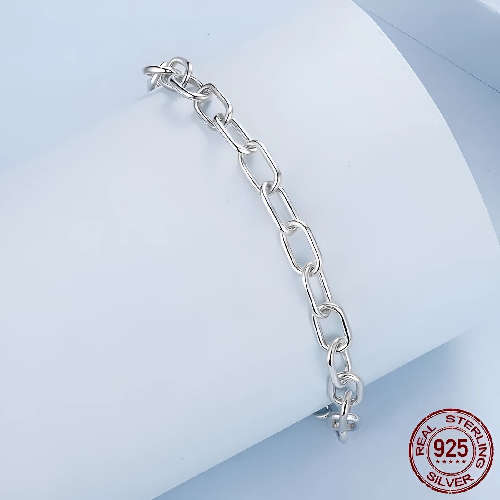 S925 sterling silver chain bracelet for women, electroplated finish, BSB231 colour, silver tone