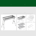 Large stainless steel folding barbecue oven with 73cm wide grill for outdoor cooking