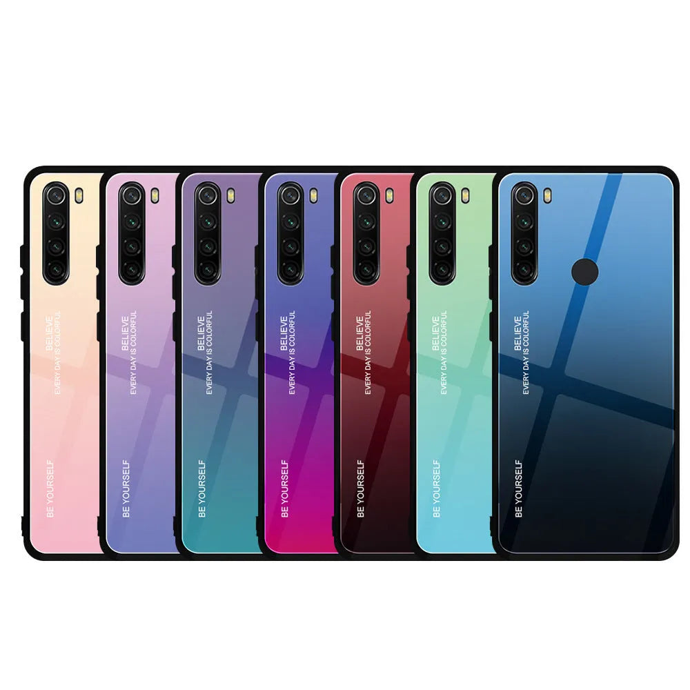 Gradient 6A glass all-inclusive phone case for VIVO X27 in solid colour injection moulded design
