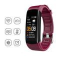 C5S model black waterproof smart fitness bracelet with 0.96-inch screen on a wrist.