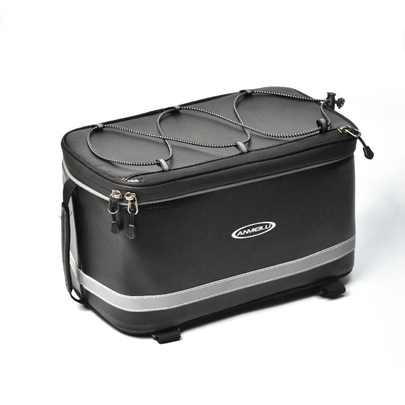 Black waterproof 12 litre car storage bag for bicycle rack equipment organisation