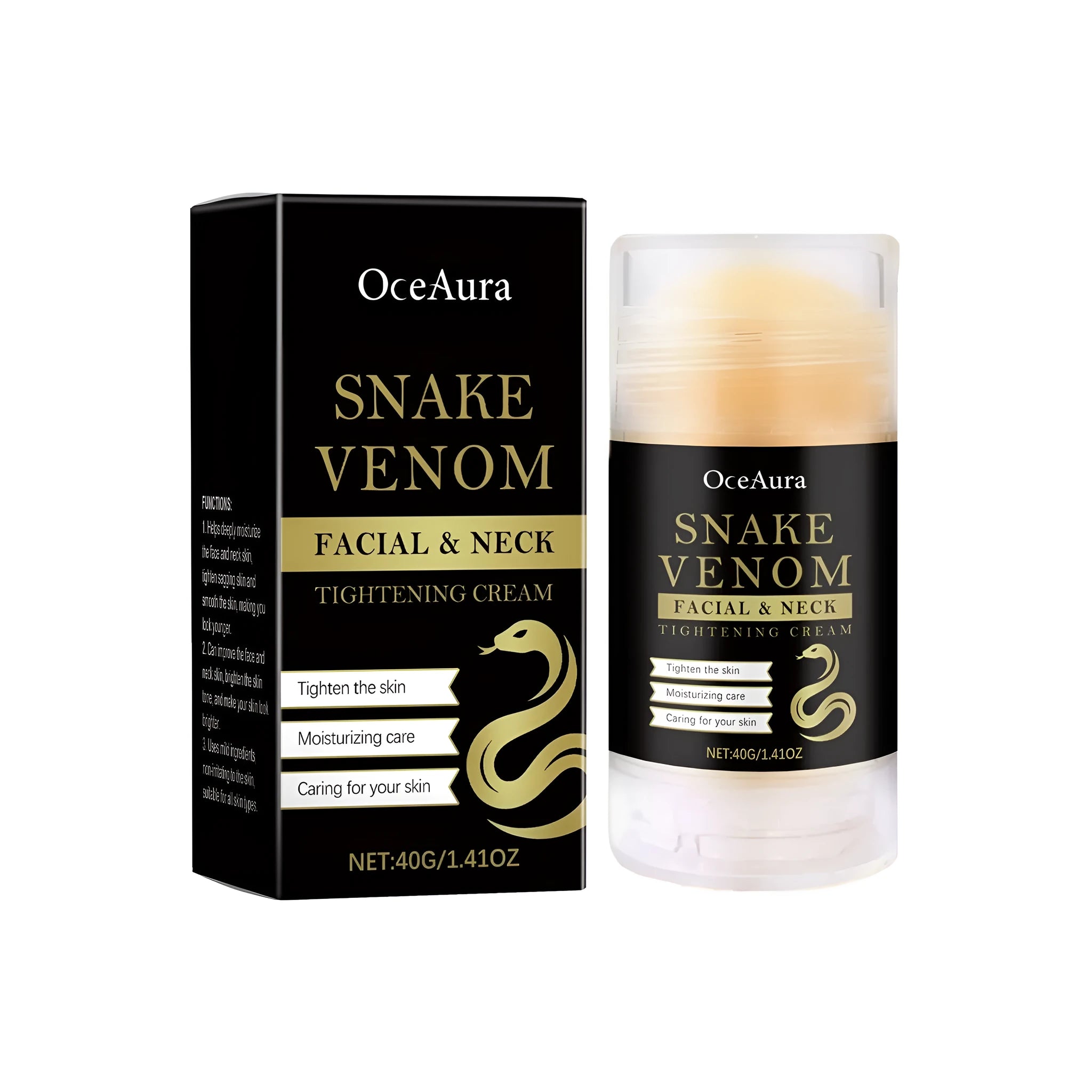 40g nursing stick of tightening cream containing synthetic peptide and vitamins C and E.