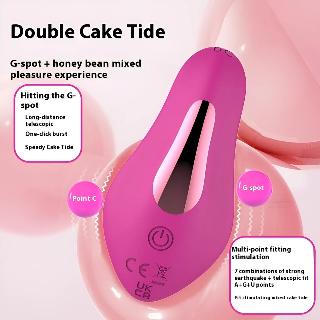 Rose red wearable female massager with cute butterfly design and USB charging port