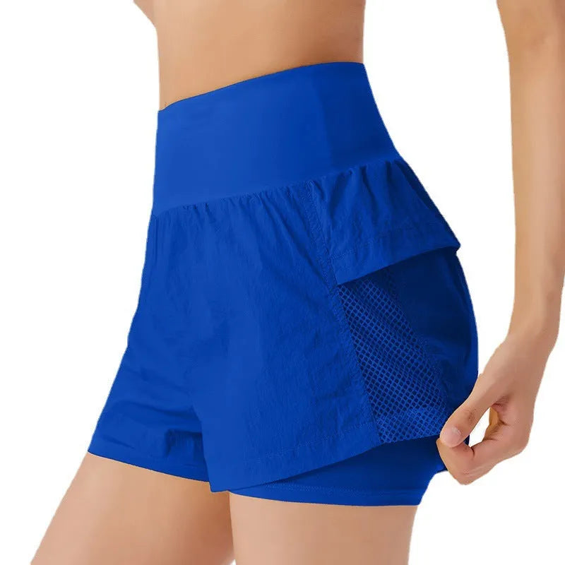 Women's cotton blend fitness shorts in loose casual style with quick-drying function
