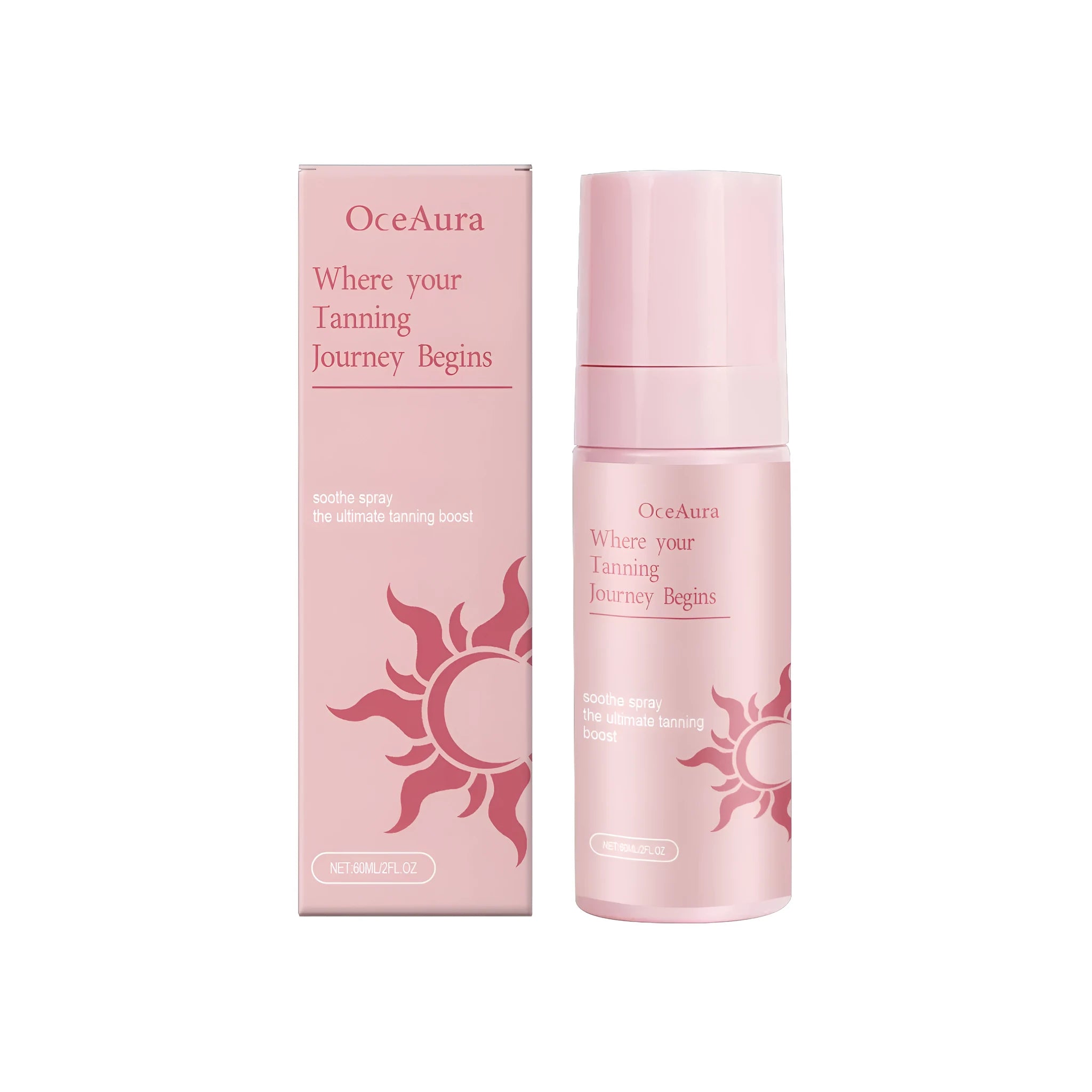 60ml bottle of Sun Free Tanning Spray with spray pump, for sun-free tanning at home.