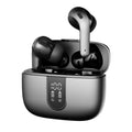 Jerry X08 wireless Bluetooth headset with digital display on earpiece and charging case
