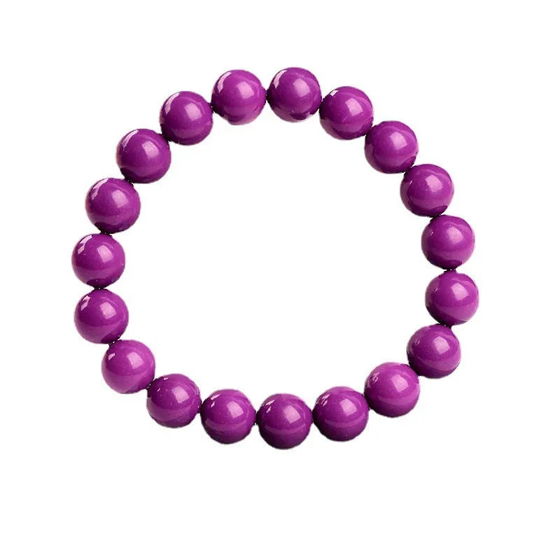 Jiuya polished crystal bracelet in purple mica with single ring design showing 5A grade colour