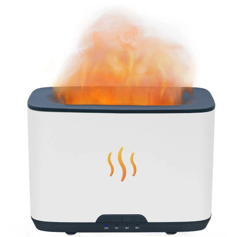 New Flame 300ml USB ultrasonic aromatherapy humidifier in white desktop plastic square shape