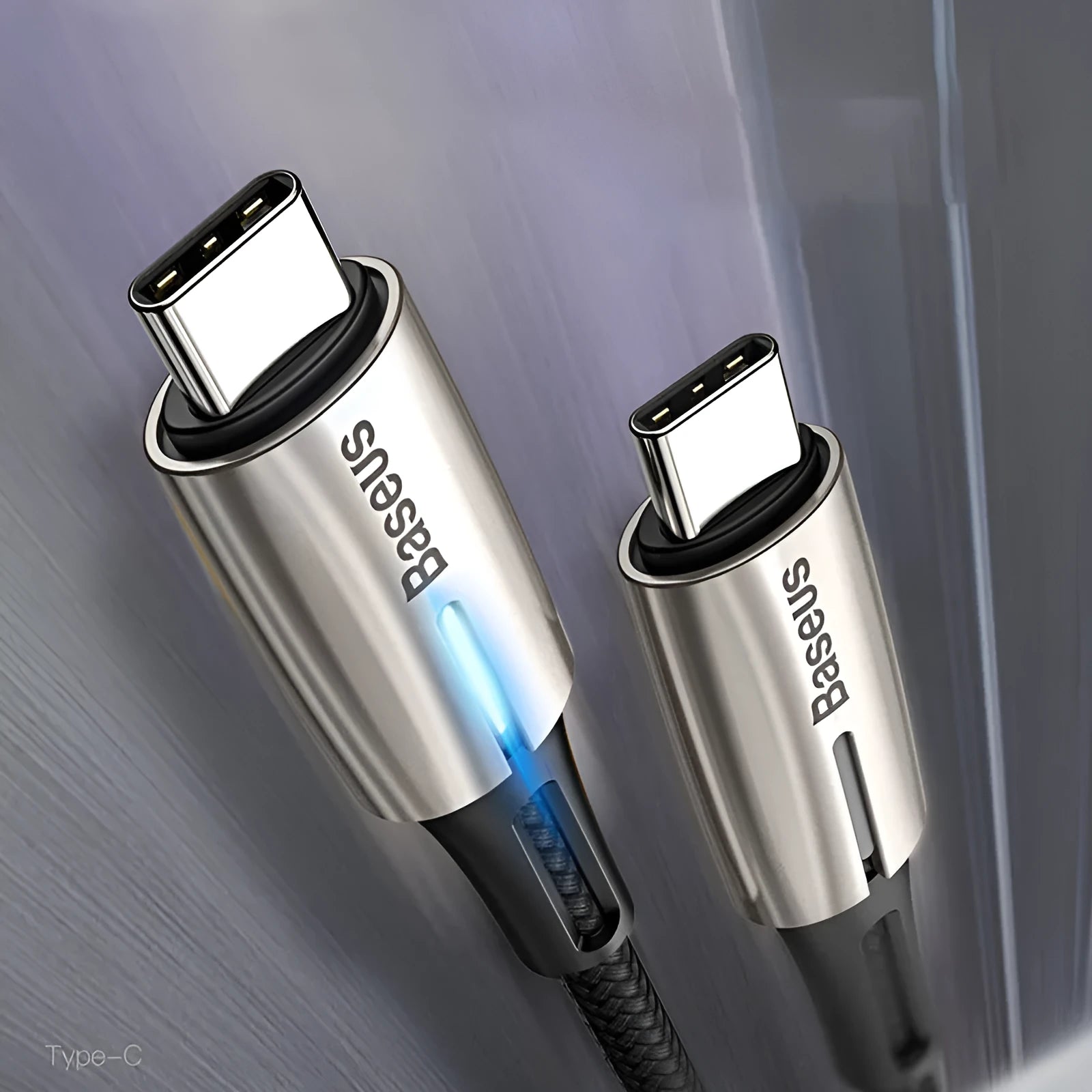 Purple and red USB-C to USB-C data cable with PD 60W fast charging support