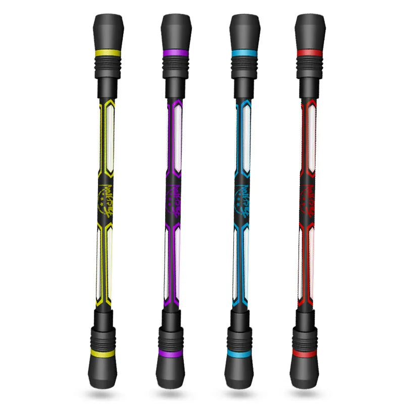 Frosted silica gel anti-slip spinning pen showing grip detail and 0.35mm fine needle tube tip